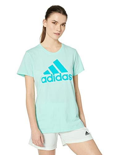 adidas Womens Athletics Badge of Sport Tee Clear Mint Medium