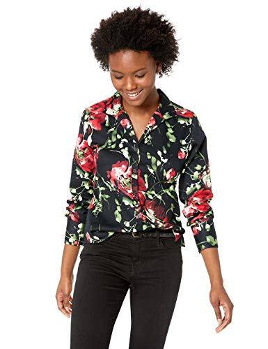 Foxcroft Womens Petite Rhonda Floral Blouse Multi 2