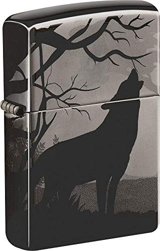 Zippo Howling Wolves 360° Design Black Ice Pocket Lighter One Size