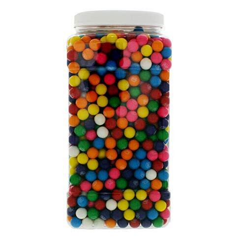 Dubble Bubble 6LB Gourmet 12in Gumballs  Original Bulk Assorted Colors in 1 Gallon Gift Ready Reusable Square Jar