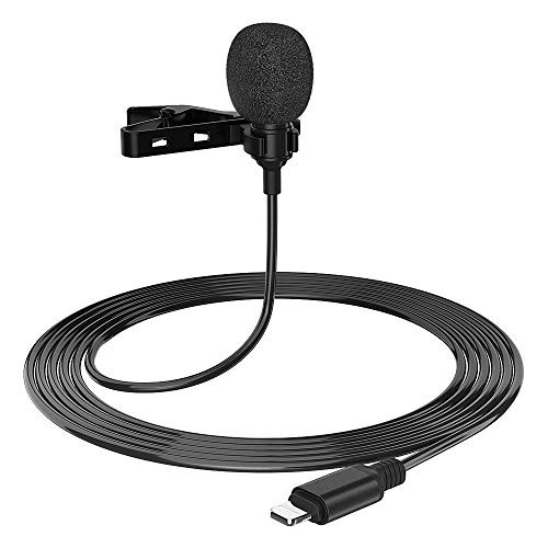 Professional Lapel Microphone Omnidirectional Condenser Microphone for Streaming and Recording Lavalier Microphone Compatible with iPhone Perfect for Audio Video YouTube Interview 66ft