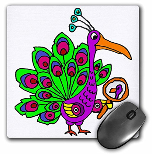 3dRose Mouse Pad Funny Cute Vain Peacock Bird Looking in Mirror Cartoon 8 x 8 mp2637731 3dRose Mouse Pad Funny Cute Vain Peacock Bird Looking in Mirror Cartoon 8 x 8 mp2637731