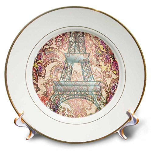 3dRose cp598951 Paris Romance France Eiffel Tower Art Porcelain Plate 8Inch 3dRose cp598951 Paris Romance France Eiffel Tower Art Porcelain Plate 8Inch
