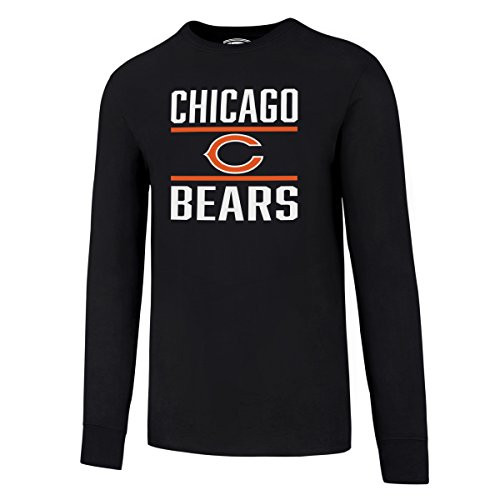 OTS NFL Chicago Bears Mens Rival Long Sleeve Tee Double Bar Small