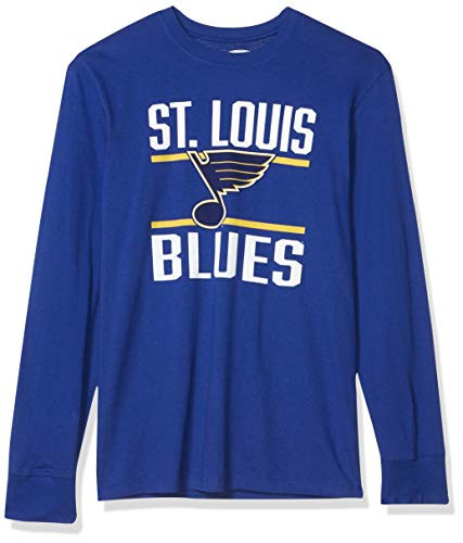 OTS NHL St Louis Blues Mens Rival Long Sleeve Tee Double Bar XXLarge