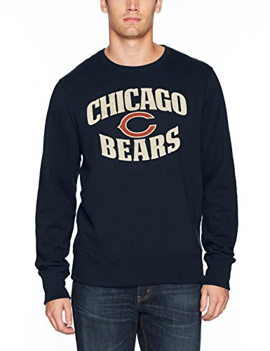 OTS NFL Chicago Bears Mens Fleece Crew Distressed Marbleton Medium