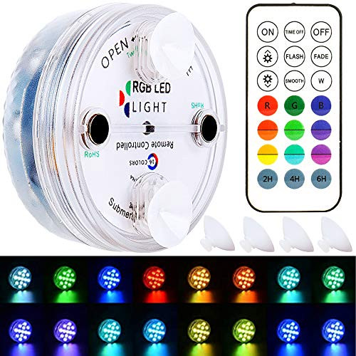 Homly Shower Lights with Remote RF Big Suction Cups 13 Led Shower Led Lights Waterproof Bath Light for Tub Color Changing Pool Light Magnetic Pool Lights for Above Ground Pools Inground Pool Pond