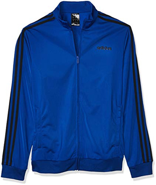 adidas Mens Essentials 3stripes Tricot Track Jacket Collegiate RoyalBlack XLarge