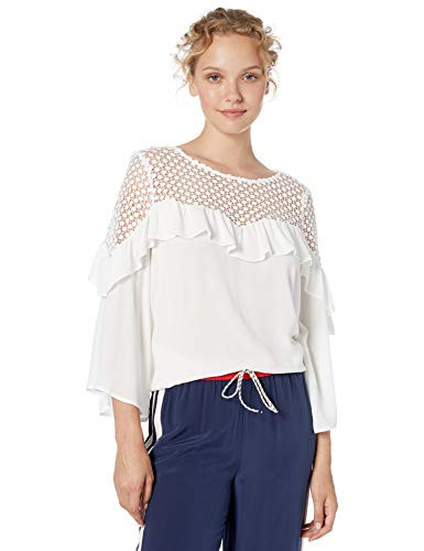 Jack by BB Dakota Juniors Must be Love lace Sweetheart Blouse Off White Small