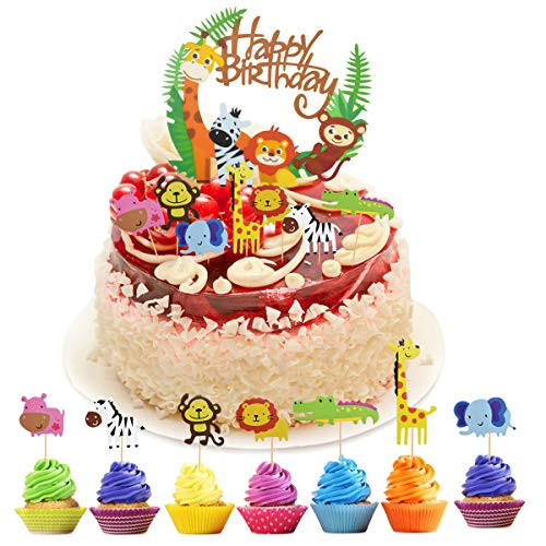 HQDeal 1PC Animal Cake Topper 35PCS Zoo Animal Cupcake Toppers Jungle Safari Cake Topper Jungle Animal Cake Toppers Zoo Animal Cake Decorations Kids Birthday Animal Jungle Theme Party Supplies HQDeal 1PC Animal Cake Topper 35PCS Zoo Animal Cupcake Toppers Jungle Safari Cake Topper Jungle Animal Cake Toppers Zoo Animal Cake Decorations Kids Birthday Animal Jungle Theme Party Supplies