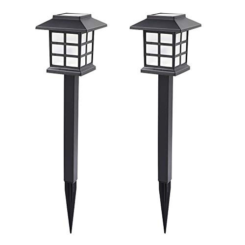 Permande 2 Pack Solar Pathway Lights Outdoor Solar Powered Garden Lights Waterproof Led Path Lights for Lawn Landscape Path Yard Patio Driveway Walkway