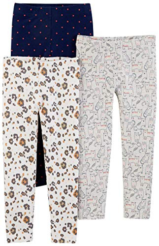 Simple Joys by Carters Girls Toddler 3Pack Leggings kittyfloraldot 3T