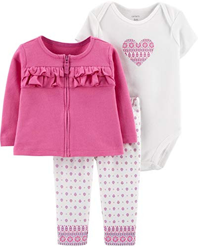 Carters Baby Girls 3Piece Little Cardigan Set 6 Months Purple Heart