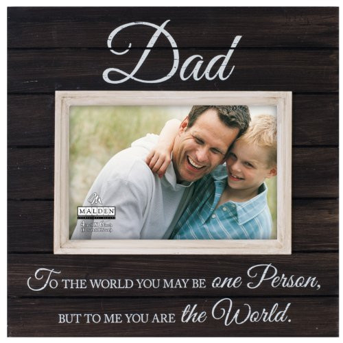 Malden International Designs Sun Washed Words Dad Distressed Black Picture Frame, 4x6, Black