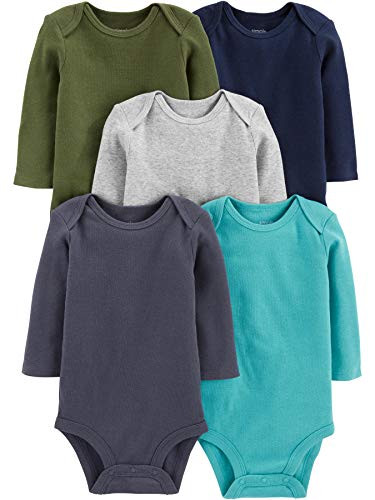Simple Joys by Carters Baby 5Pack LongSleeve Bodysuit Solids 03 Months