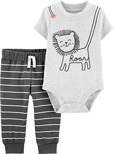 Carters 2Piece Lion Bodysuit Pant Set 18 Months Gray