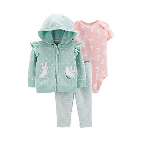 Carters 3Piece Bunny Little Jacket Set 18 Months GreenWhite