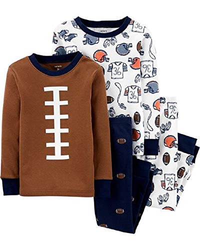 Carters 4Piece Football Snug Fit Cotton PJs 12 Months
