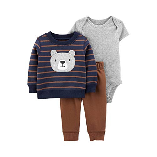 Carters Baby Boys 3Piece Brown Bear Little Pullover Set  3 Months