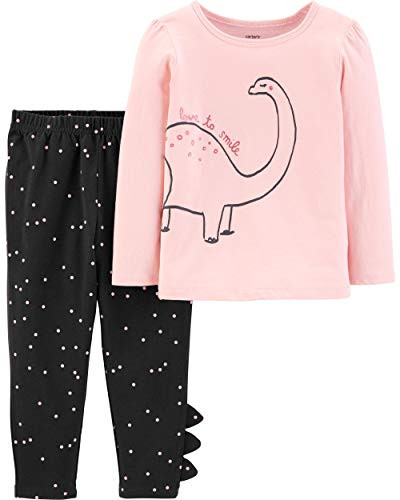 Carters 2Piece Dinosaur Tee  Legging Set 9 Months Pink and Black