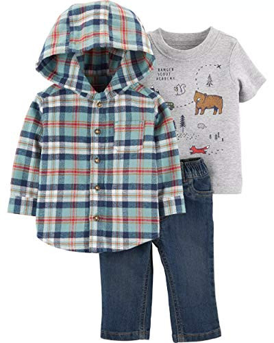 Carters 3Piece Flannel Shirt and Pants Set 6 Months