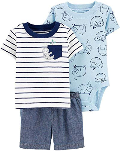Carters 3Piece Little Short Set BlueSloth 18 Months