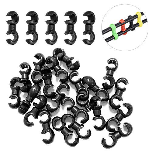 BoomYou 20PCS Bike Cable Clips Rotating SHook Clips Cable Brake Gear Cable Hook Shift MTB Cycling Bike Bicycle Housing Fixing Holder Guide  Black
