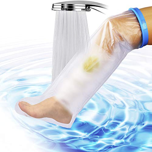Adult Leg Cast Covers Protector for Shower Short Waterproof Foot Leg Bandage Protector Cast Cover for Shower Bath Swimming Broken Ankle Knee Toe Wound Seal Tight Reusable Dry Bag