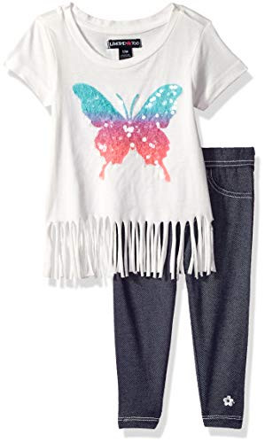 Limited Too Baby Girls 2 Piece Knit Top and Legging Fashion Set Pants Butterfly Multi Color 12M