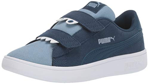 PUMA Baby Smash 2 Monster Hook and Loop Sneaker Gibraltar seaFaded DenimLimepunch 4 M US Toddler
