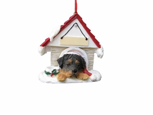 Rottweiler Ornament A Great Gift For Rottweiler Owners Hand Painted and Easily Personalized "Doghouse Ornament" With Magnetic Back