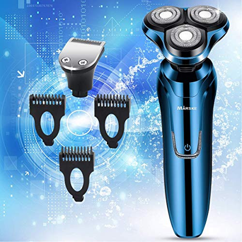 Electric Razor Electric Shavers for Men Dry Wet Waterproof Mens Rotary Facial Shaver Portable Face Shaver Cordless Travel USB Rechargeable with Hair Clipper for Shaving Husband Dad
