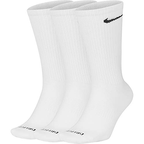 Nike Everyday Plus Lightweight Crew Socks 3 Pair  SX6891 WhiteBlack Large
