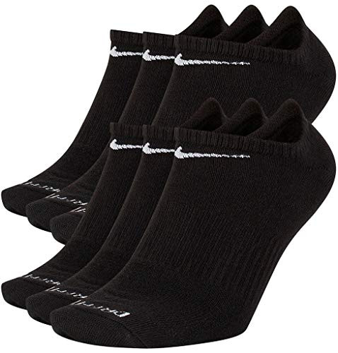 Mens Nike 6Pair Everyday Plus Lightweight NoShow Socks Large blackwhite