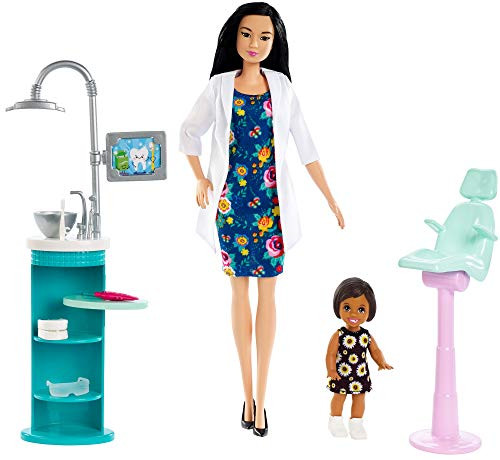Barbie Dentist Doll & Playset, Black Hair