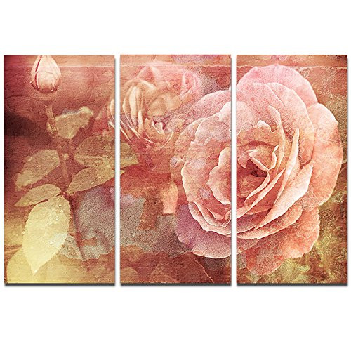 Pink Roses in Vintage Style Floral on Canvas Art Wall Photgraphy Artwork Print