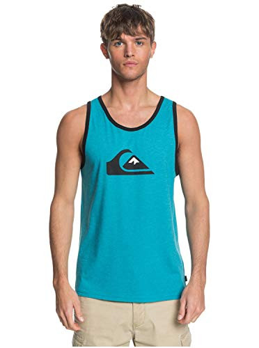 Quiksilver Mens COMP Logo Tank Pagoda Blue Heather S