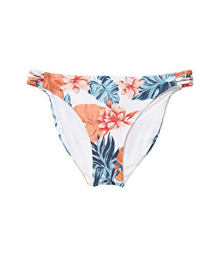 Roxy Juniors Printed Beach Classics Full Bikini Bottom Bright White Standard Sample XLarge