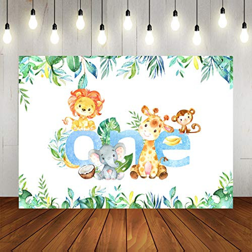 Safari Animals Theme Happy 1st Birthday Backdrop Jungle Zoo First Birthday Photography Backdrop 7x5ft Wild One Party Decoraitons for Kids Photo Booth Props Safari Animals Theme Happy 1st Birthday Backdrop Jungle Zoo First Birthday Photography Backdrop 7x5ft Wild One Party Decoraitons for Kids Photo Booth Props