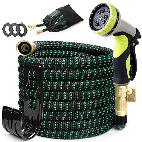 PUUKU 30FT Expandable Garden Hose Kink Free Water Hoses with 9 Functions Nozzle Flexible Hose Outdoor Yard Hose Lightweight Expanding Garden Hoses