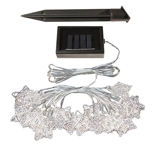 Solar Powered String Lights- Silver Stars (20 lights)