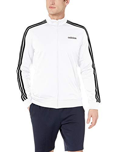 adidas Essentials Mens 3Stripes Tricot Track Jacket Medium White
