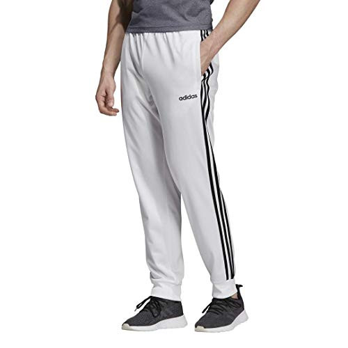 adidas Essentials Mens 3Stripes Tapered Tricot Pants White XLarge