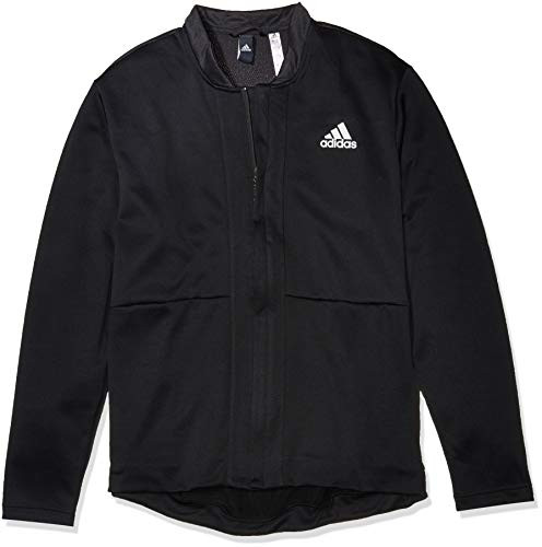 adidas Mens Team Issue Bomber Jacket BlackWhite XLarge