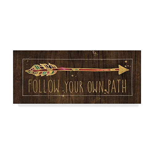 Trademark Fine Art Beautiful Arrows III on Wood by Pela Studio 14x32Inch Fine Art Multicolor