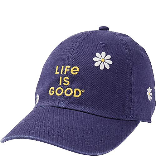Life is Good Chill Cap Baseball Hat Daisy Darkest Blue One Size