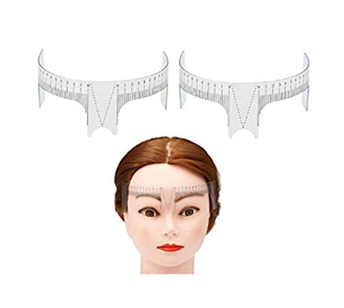 2PCS Plastic Tattoo Ruler Positioning Eyebrow Grooming Stencil Shaper Measure Tools Adhesive Eyebrow Microblading Ruler Guide For Eyebrow Stencil Positioning DIY Ruler Calipers Shaper MakeupWhite