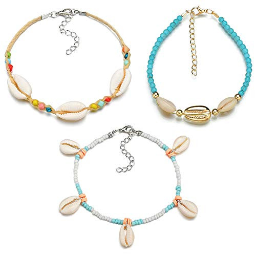 Ceqiny 3pcs Ankle Bracelet Set Turquoise Bead Nature Shell Anklet Bracelet for Women Double Layered Cute Chain Women Dainty Anklet Boho Layered Beach Adjustable Chain Anklet Foot Jewelry Gift Ceqiny 3pcs Ankle Bracelet Set Turquoise Bead Nature Shell Anklet Bracelet for Women Double Layered Cute Chain Women Dainty Anklet Boho Layered Beach Adjustable Chain Anklet Foot Jewelry Gift