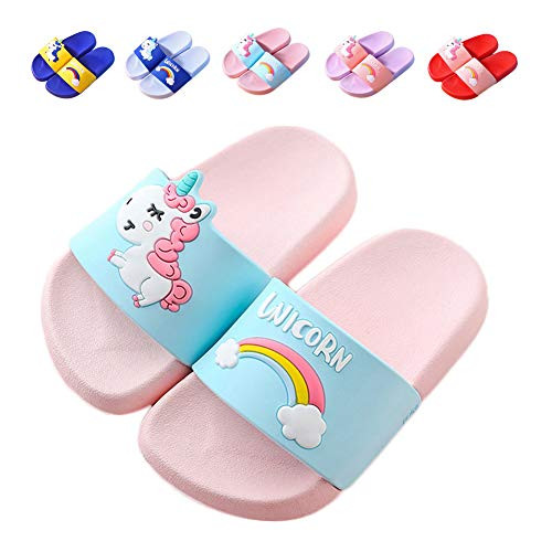 NADARDA Kids Unicorn Slippers Slide Sandals Cute Water Shoes Boys Girls Shower Pool Slipper ToddlerLittle Kids Pink 1011 Little Kid
