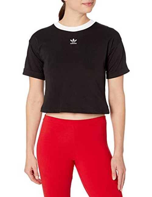 adidas Originals womens Crop Top BlackWhite Large adidas Originals womens Crop Top BlackWhite Large